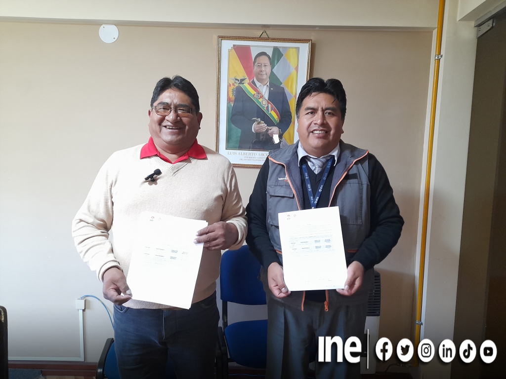 Firma de convenio interinstitucional entre el Gobierno Autónomo Municipal de Tahua y el Instituto Nacional de Estadística