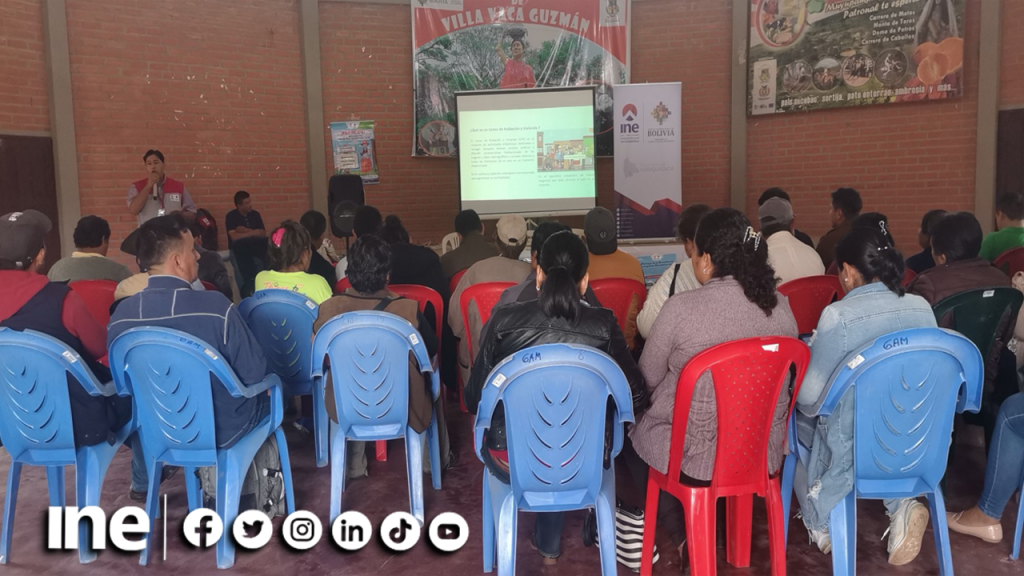 Habitantes de Villa Vaca Guzmán participan en la socialización del proceso censal