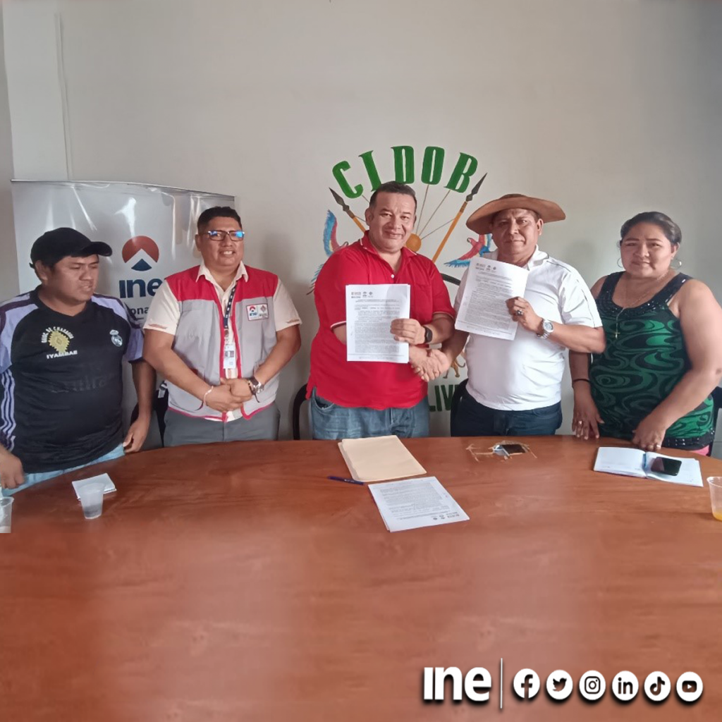 El INE y la CIDOB firman acuerdo interinstitucional para coadyuvar en actividades del proceso censal