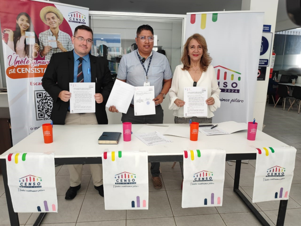 INE firma convenios con dos universidades de Santa Cruz para capacitación Censal