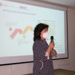 La Directora de Censos y Encuestas del INE, Martha Mabel Oviedo Aguilar participa de la socialización. (24/03/2022)